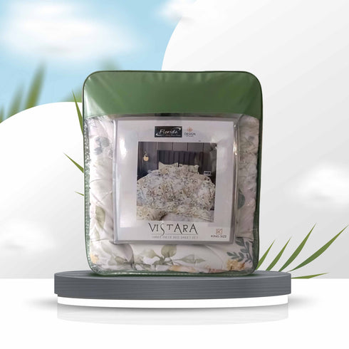 Vistara 4 Piece (Bedding) AC Comforter Set with King Size Bedsheet & Pillow Covers by Florida